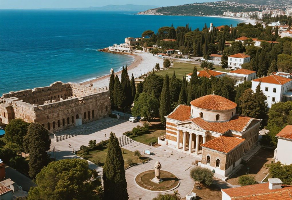 Kolase museum di Antalya termasuk Antalya Museum, Kaleiçi Museum, dan artefak Romawi.