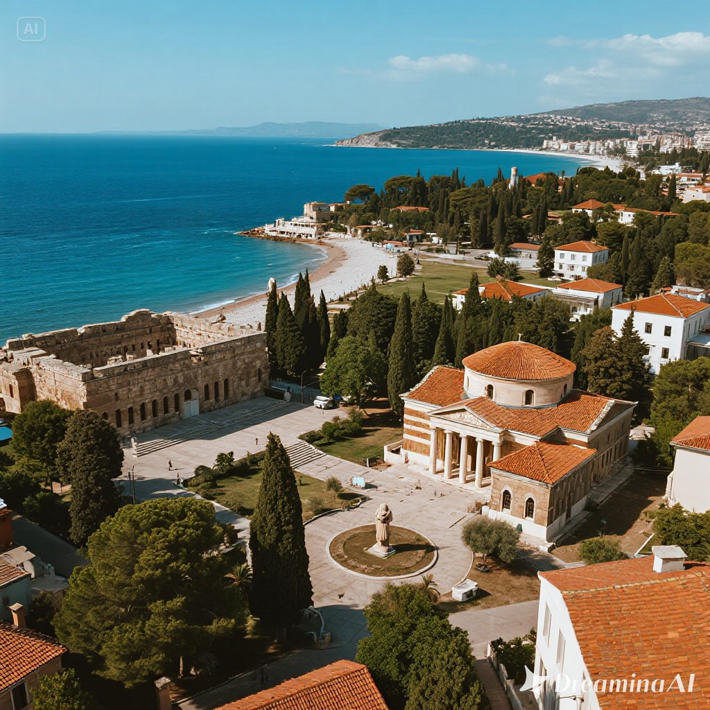 Kolase museum di Antalya termasuk Antalya Museum, Kaleiçi Museum, dan artefak Romawi.