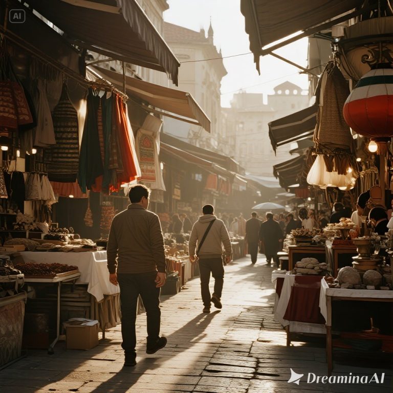 Pesona Pasar Tradisional Antalya: Belanja Murah Meriah Suasana pasar tradisional Antalya dengan kios rempah, buah, dan kerajinan tangan.