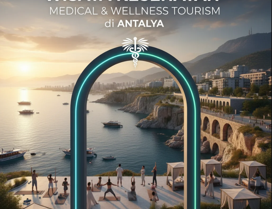 Pemandangan spa tepi laut di Antalya dengan suasana relaksasi dan fasilitas medis modern.